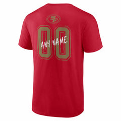 San Francisco 49ers Hustle Personalized Name & Number T-Shirt - Scarlet online