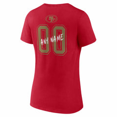San Francisco 49ers Women's Hustle Personalized Name & Number V-Neck T-Shirt - Scarlet online