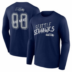 Seattle Seahawks Hustle Personalized Name & Number Long Sleeve T-Shirt - College Navy discount