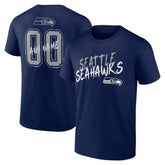 Seattle Seahawks Hustle Personalized Name & Number T-Shirt - College Navy cheap