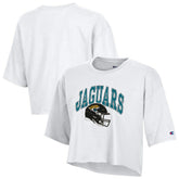 Jacksonville Jaguars Champion Women's Boyfriend Cropped T-Shirt - White for sale