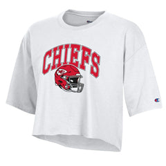 Kansas City Chiefs Champion Women's Boyfriend Cropped T-Shirt - White for sale