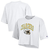 Los Angeles Chargers Champion Women's Boyfriend Cropped T-Shirt - White on sale