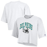 Miami Dolphins Champion Women's Boyfriend Cropped T-Shirt - White on sale