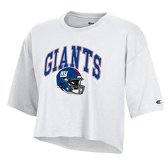 New York Giants Champion Women's Boyfriend Cropped T-Shirt - White outlet