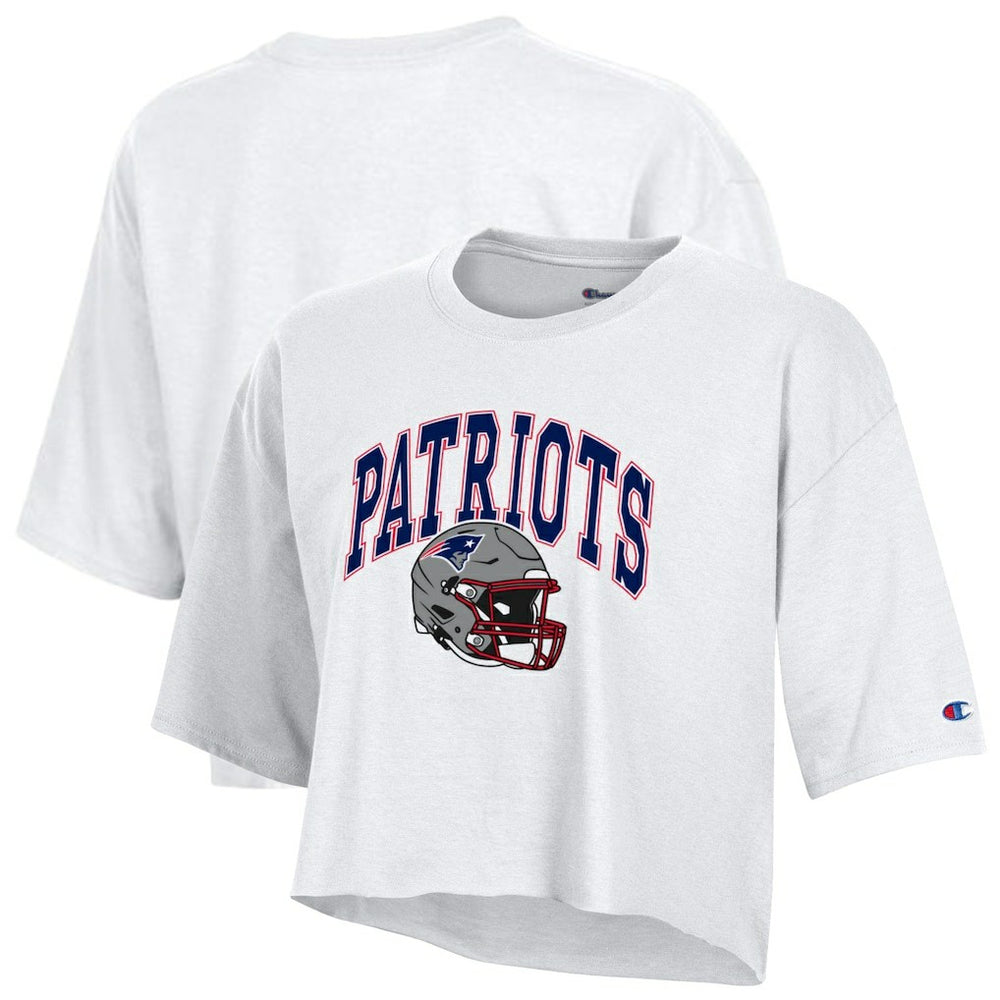 New England Patriots Champion Women's Boyfriend Cropped T-Shirt - White sale