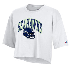 Seattle Seahawks Champion Women's Boyfriend Cropped T-Shirt - White sale