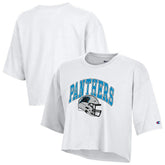 Carolina Panthers Champion Women's Boyfriend Cropped T-Shirt - White sale