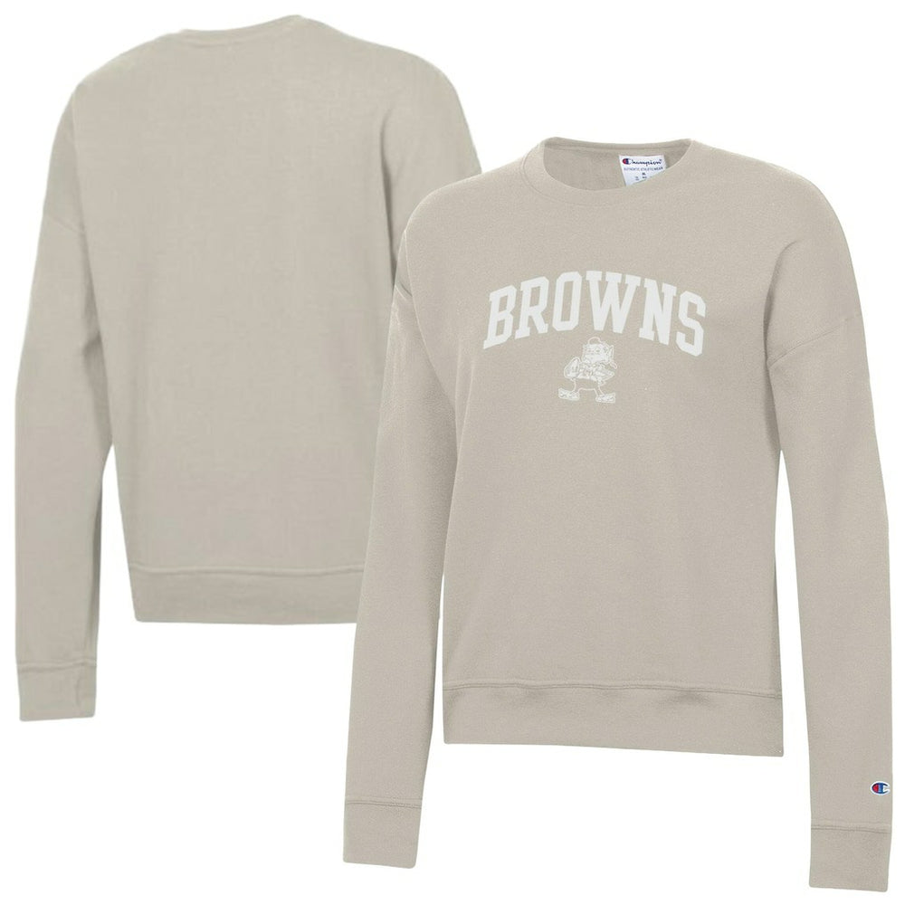 Cleveland Browns Champion Women's Powerblend Cocoa Butter Fleece Sweatshirt - Light Brown sale