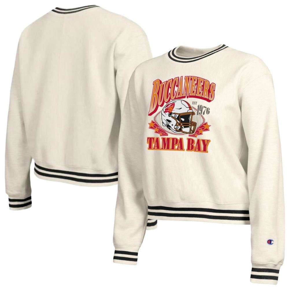 Tampa Bay Buccaneers Champion Women's Reverse Weave Fleece Sweatshirt - Cream outlet