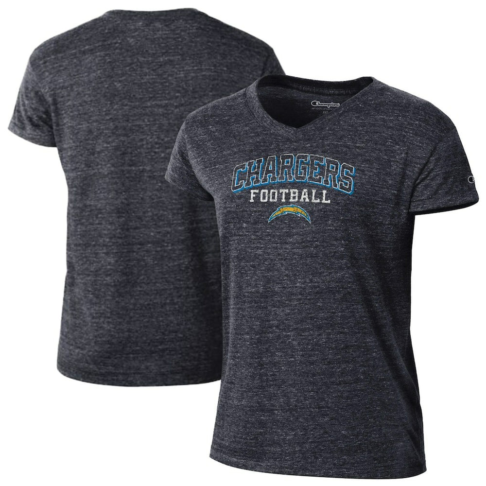 Los Angeles Chargers Champion Women's Triumph Tri-Blend V-Neck T-Shirt - Black on sale