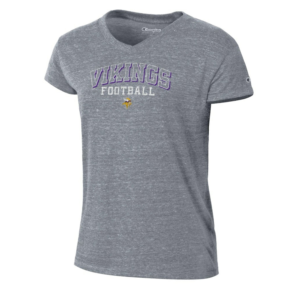 Minnesota Vikings Champion Women's Triumph Tri-Blend V-Neck T-Shirt - Heather Gray on sale
