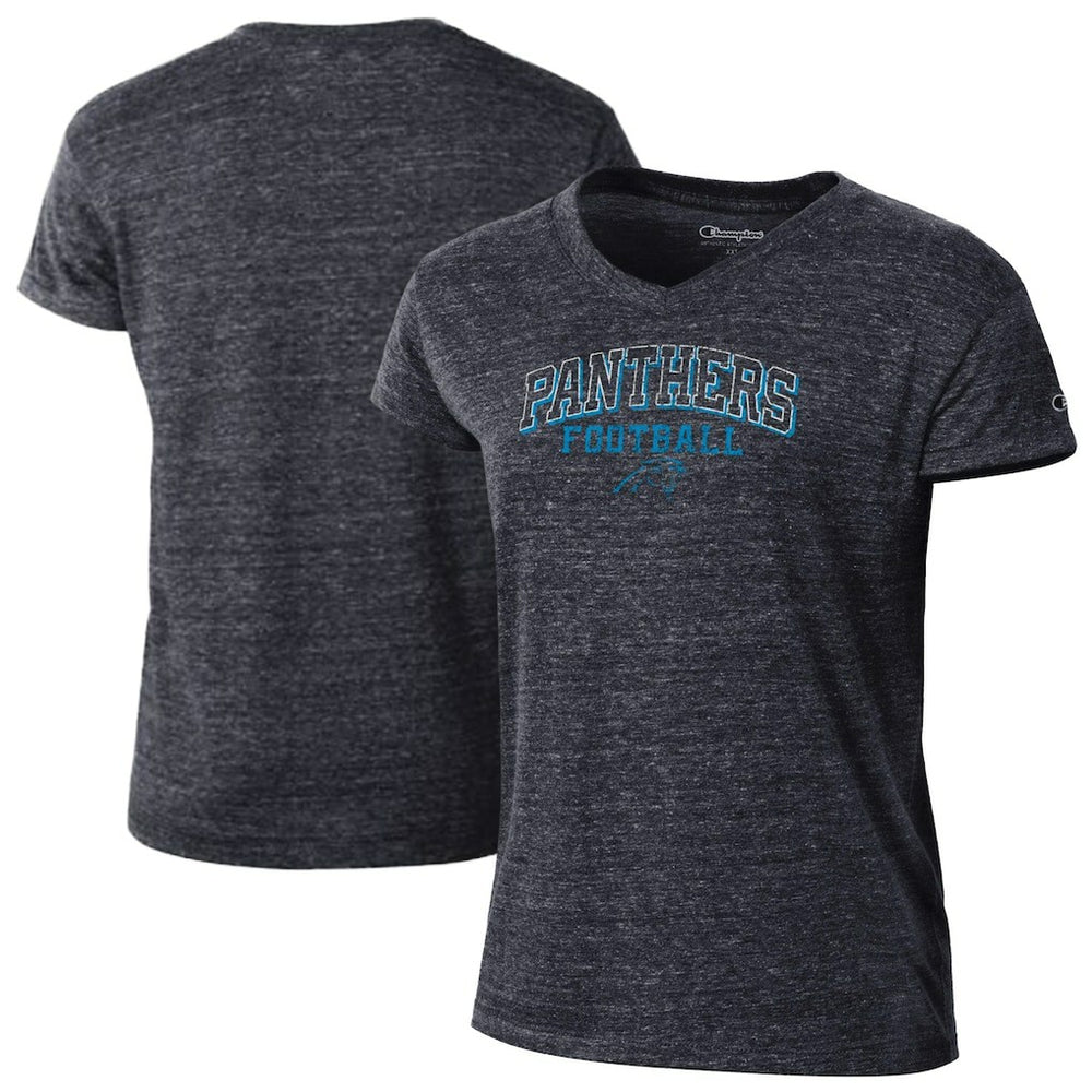 Carolina Panthers Champion Women's Triumph Tri-Blend V-Neck T-Shirt - Black on sale