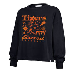 Detroit Tigers Women's Team Collage Sydney Long Sleeve T-Shirt Navy