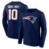 Drake Maye New England Patriots Nickname Long Sleeve T-Shirt - Navy cheap