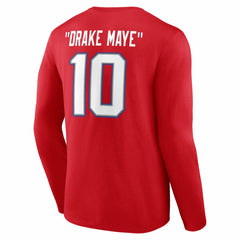 Drake Maye New England Patriots Nickname Long Sleeve T-Shirt - Red cheap