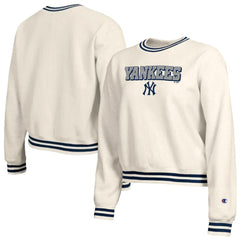 New York Yankees Champion Women's Reverse Weave Sweatshirt Cream