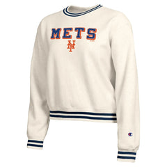 New York Mets Champion Women's Reverse Weave Sweatshirt Cream