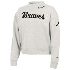 Atlanta Braves Champion Women's Triumph Tri-Blend Sweatshirt Stone
