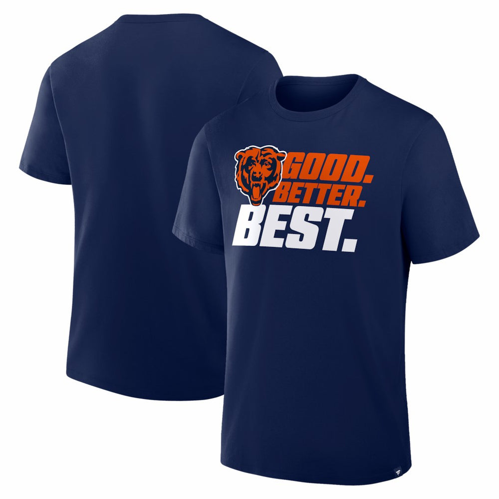 Chicago Bears Good. Better. Best. T-Shirt - Navy for sale