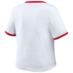 Philadelphia Phillies WEAR by Erin Andrews Women's Ringer Baby T-Shirt White