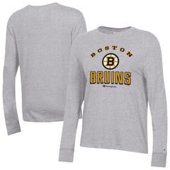 Boston Bruins Champion Women's Core Long Sleeve T-Shirt - Gray T-shirts