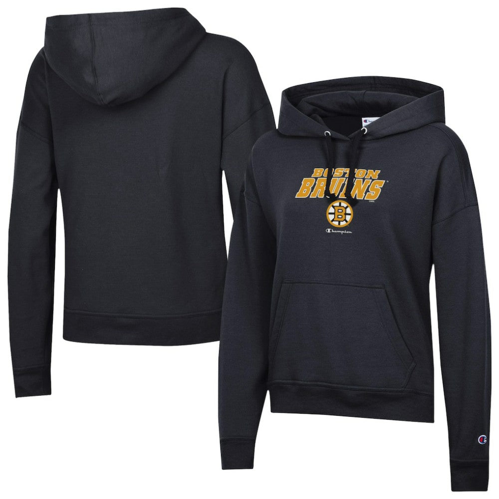 Boston Bruins Champion Women's Powerblend Fleece Hoodie - Black Hoodies