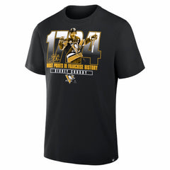 Sidney Crosby Pittsburgh Penguins Most Points in Franchise History T-Shirt - Black T-shirts