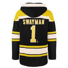 Jeremy Swayman Boston Bruins '47 Player Name & Number Lacer Hoodie - Black Hoodies