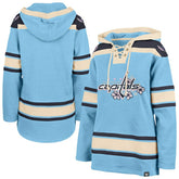 Washington Capitals '47 Women's Superior Lacer Pullover Hoodie - Light Blue Hoodies