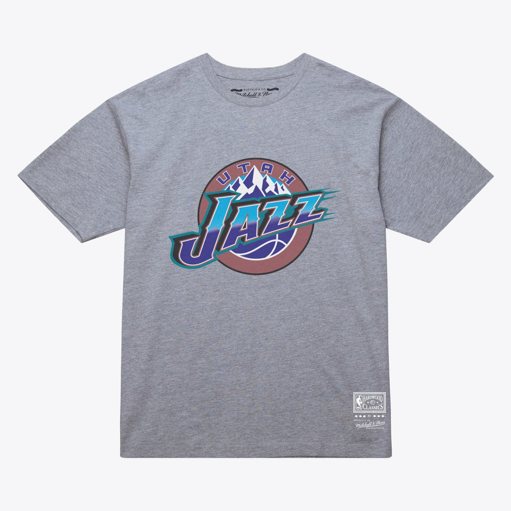 Utah Jazz Unisex Hardwood Classics Arch T-Shirt - Heather Gray sale