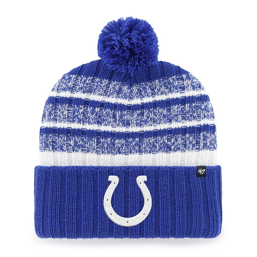 Indianapolis Colts '47 Tavern Cuffed Knit Hat with Pom - Royal/White discount