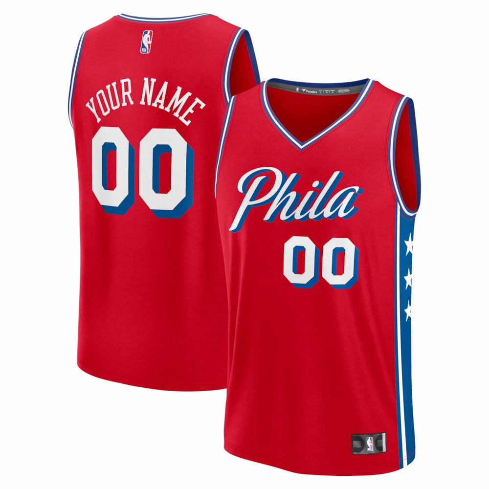 Philadelphia 76ers Fastbreak Custom Jersey - Statement Edition - Red cheap