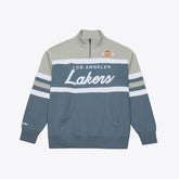 Los Angeles Lakers Thunderstorm Head Coach Quarter-Zip Jacket - Blue on sale