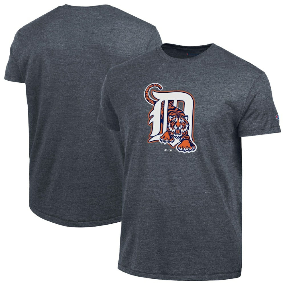 Detroit Tigers Champion Cooperstown Logo Tri-Blend T-Shirt Navy