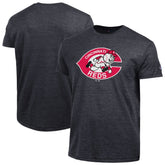 Cincinnati Reds Champion Cooperstown Logo Tri-Blend T-Shirt Black