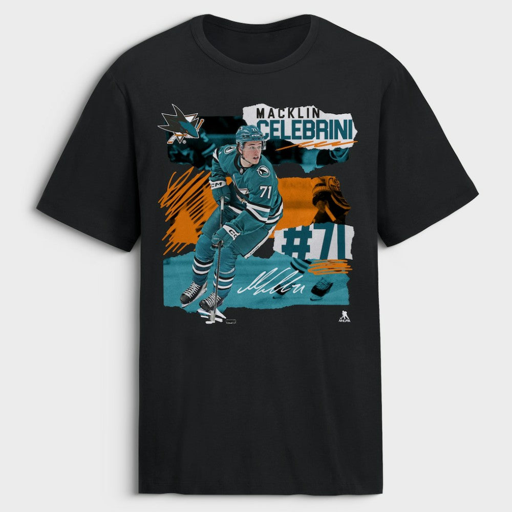 Macklin Celebrini San Jose Sharks Fresh Ice T-Shirt - Black T-shirts