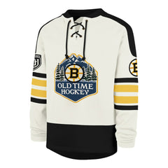 Boston Bruins '47 Pond Hockey Trio Eternal Lacer Sweatshirt - Cream Sweatshirts