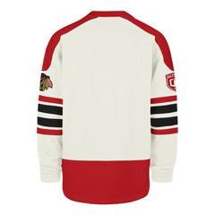 Chicago Blackhawks '47 Pond Hockey Trio Eternal Lacer Sweatshirt - Cream Sweatshirts