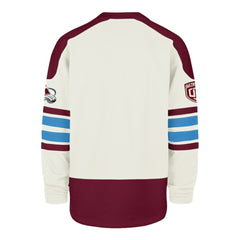 Colorado Avalanche '47 Pond Hockey Trio Eternal Lacer Sweatshirt - Cream Sweatshirts