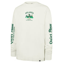 Atlanta Braves Quiet Please Foundation Long Sleeve T-Shirt Cream