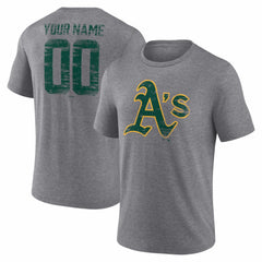 Athletics Heritage Personalized Any Name & Number Tri-Blend T-Shirt Gray