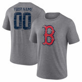 Boston Red Sox Heritage Personalized Any Name & Number Tri-Blend T-Shirt Gray