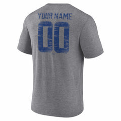 Kansas City Royals Heritage Personalized Any Name & Number Tri-Blend T-Shirt Gray