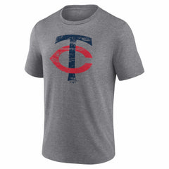 Minnesota Twins Heritage Personalized Any Name & Number Tri-Blend T-Shirt Gray