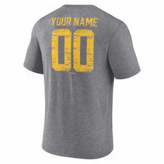 San Diego Padres Heritage Personalized Any Name & Number Tri-Blend T-Shirt Gray