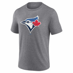 Toronto Blue Jays Heritage Personalized Any Name & Number Tri-Blend T-Shirt Gray