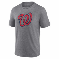 Washington Nationals Heritage Personalized Any Name & Number Tri-Blend T-Shirt Gray