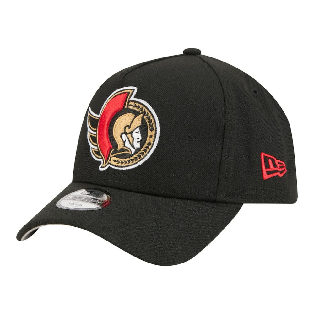 Ottawa Senators New Era Youth 9FORTY A-Frame Adjustable Hat - Black Hats
