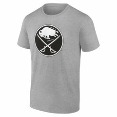 Buffalo Sabres Big & Tall Personalized Name & Number Monochrome T-Shirt - Gray T-shirts